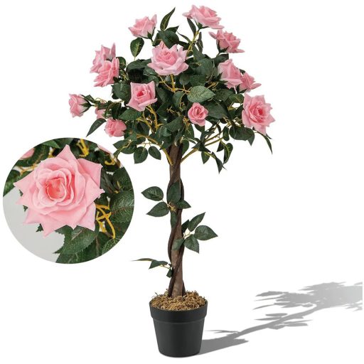 Růžový umělý strom, 93 cm