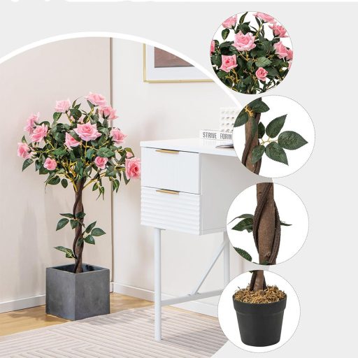 Růžový umělý strom, 93 cm