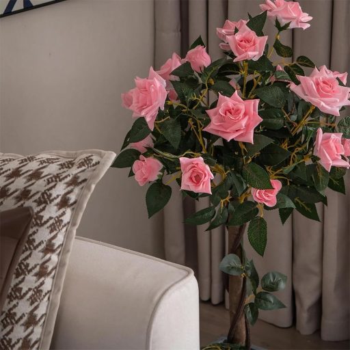 Růžový umělý strom, 93 cm