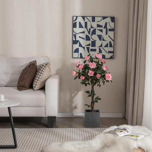 Růžový umělý strom, 93 cm