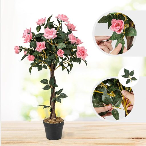 Růžový umělý strom, 93 cm