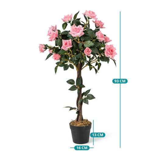 Růžový umělý strom, 93 cm