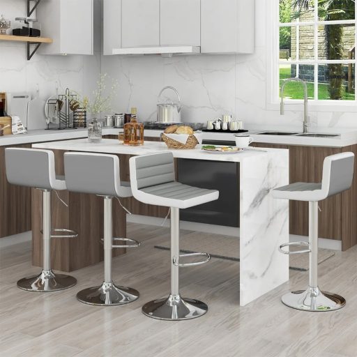 2dílná nastavitelná otočná barová židle, šedá