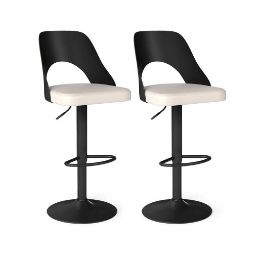 Modern barové židle 2 ks, černo-bílé
