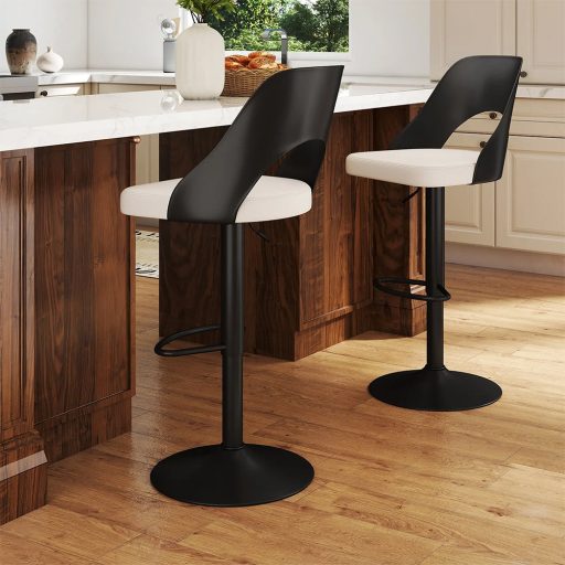Modern barové židle 2 ks, černo-bílé