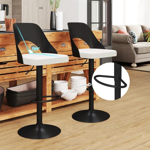 Modern barové židle 2 ks, černo-bílé