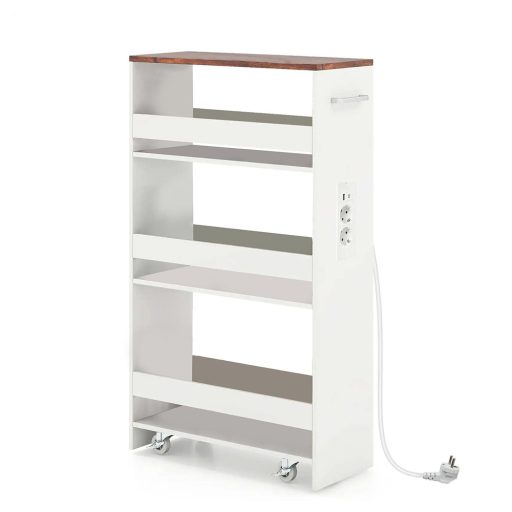 Úložný vozík s 4 patry a nabíjecí stanicí