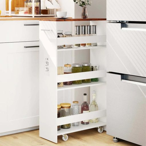 Úložný vozík s 4 patry a nabíjecí stanicí