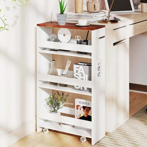 Úložný vozík s 4 patry a nabíjecí stanicí