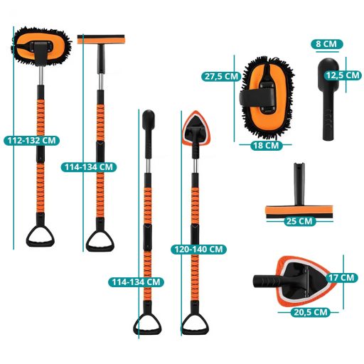 Sada teleskopických kartáčů pro čištění auta