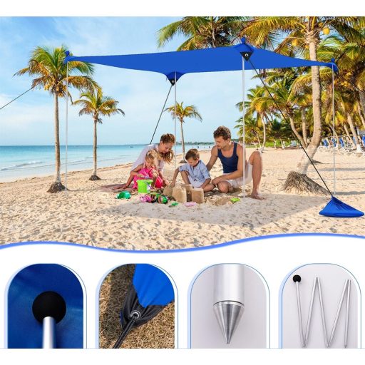 Přenosná sluneční ochrana se 4 pytli s pískem 2,3x2x2 m UV50+