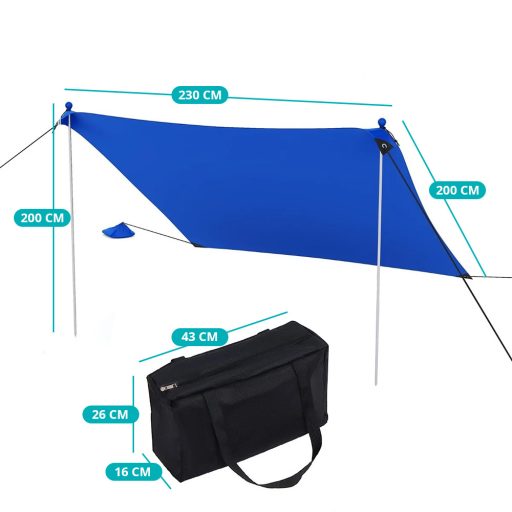 Přenosná sluneční ochrana se 4 pytli s pískem 2,3x2x2 m UV50+