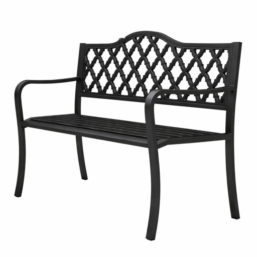 Zahradní lavička s dekorativním mřížkováním