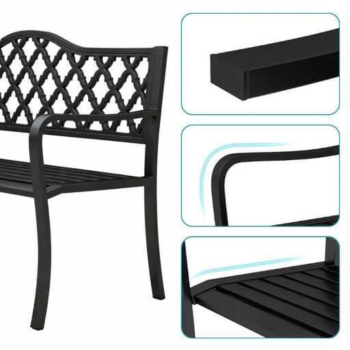 Zahradní lavička s dekorativním mřížkováním