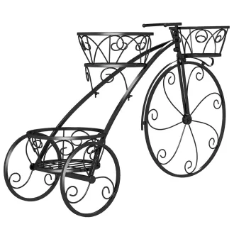 Kovový květináč ve tvaru bicyklu