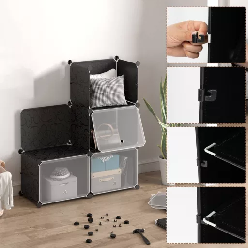 Organizér na boty z plastu s 12 přihrádkami a bočními háčky