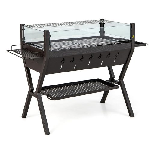 Gril na dřevěné uhlí s rošty