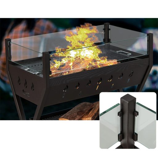 Gril na dřevěné uhlí s rošty