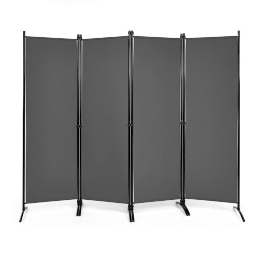 4-panelový paraván 173 cm šedý