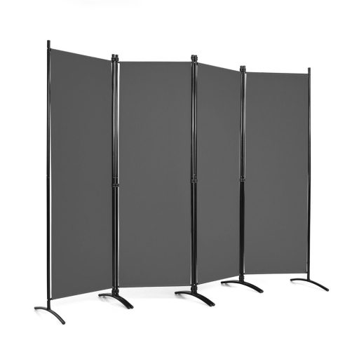 4-panelový paraván 173 cm šedý