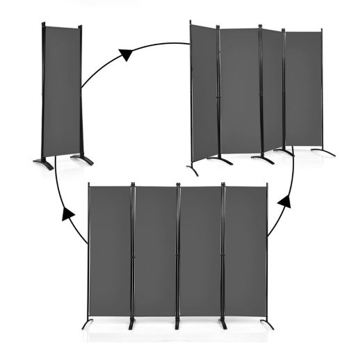 4-panelový paraván 173 cm šedý