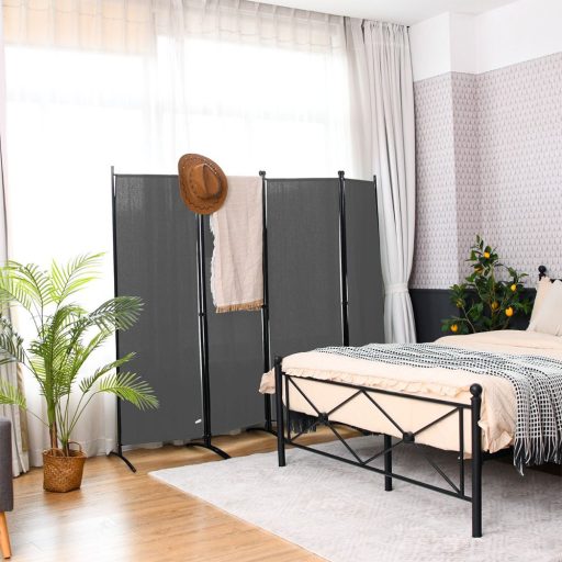 4-panelový paraván 173 cm šedý