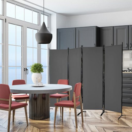 4-panelový paraván 173 cm šedý