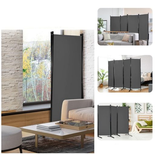 4-panelový paraván 173 cm šedý