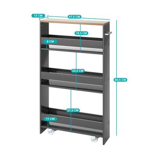 4-patrové úložné zařízení s otevřenými policemi, šedé