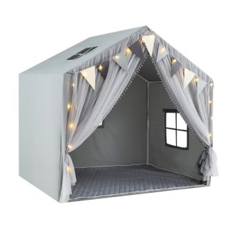 Dětský stan se světýlky, šedý