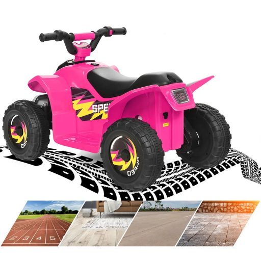 Dětský čtyřkolový vůz na baterie, růžový