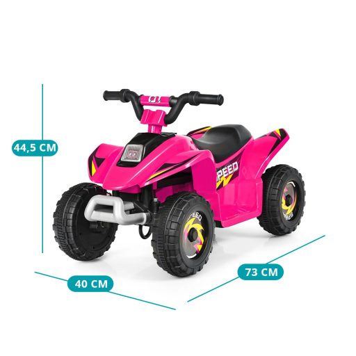 Dětský čtyřkolový vůz na baterie, růžový