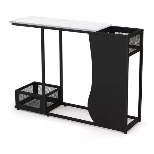 Konferenční stolek s faux mramorovou deskou