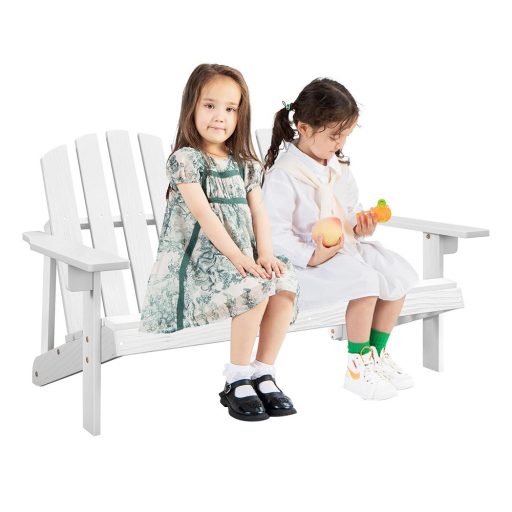 Dětské Adirondack křeslo pro 2 osoby, bílé