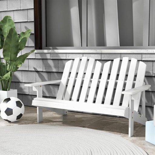 Dětské Adirondack křeslo pro 2 osoby, bílé