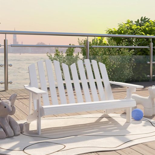 Dětské Adirondack křeslo pro 2 osoby, bílé
