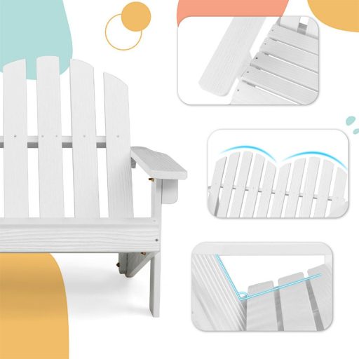 Dětské Adirondack křeslo pro 2 osoby, bílé