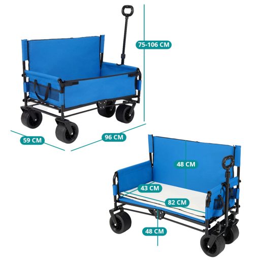 Skládací plážový vozík / lavice 2 v 1