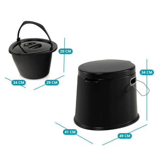 Přenosné WC Černé