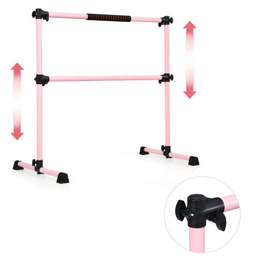 Přenosná dvojitá baletní tyč růžová