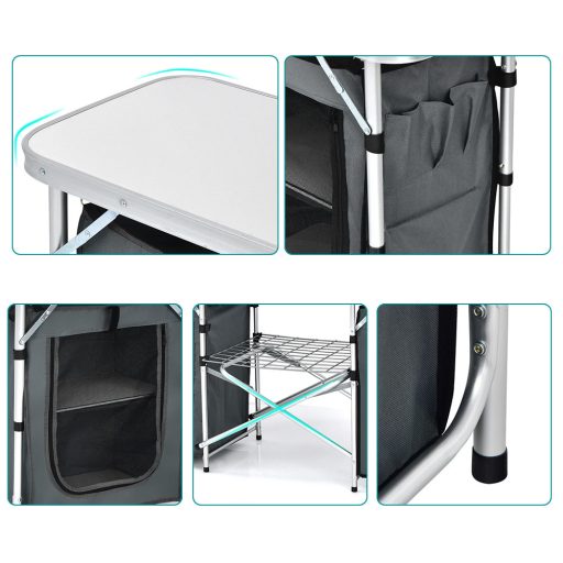 Skládací kempingová kuchyně s úložným systémem