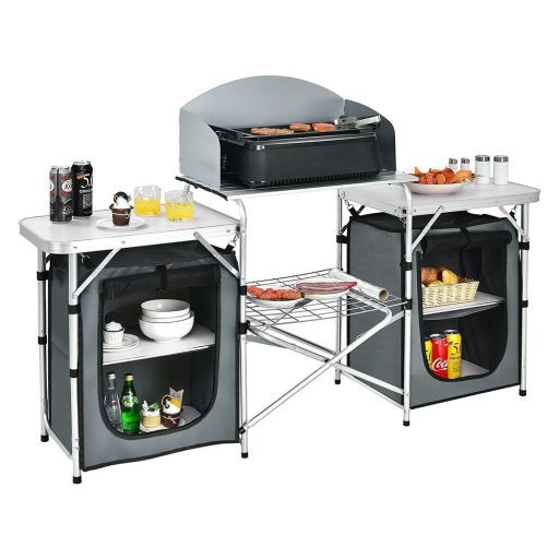Skládací kempingová kuchyně s úložným systémem