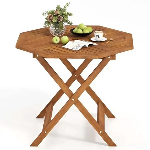 Osmiboký dřevěný malý stolek