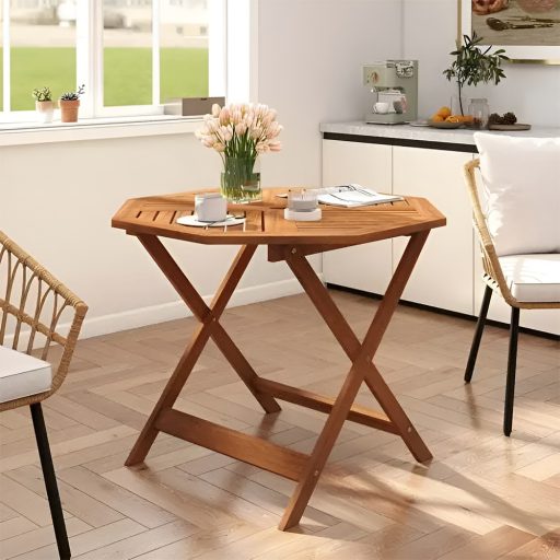 Osmiboký dřevěný malý stolek