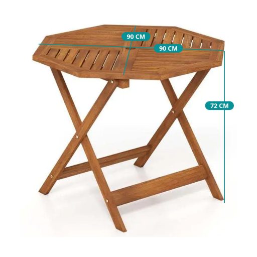 Osmiboký dřevěný malý stolek