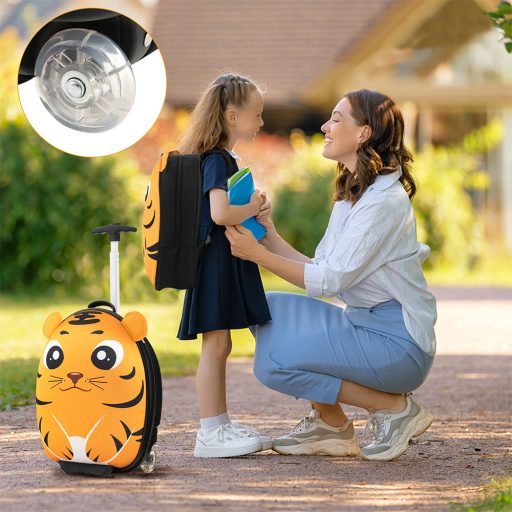 Sada kufříku a batohu pro děti na kolečkách, oranžová