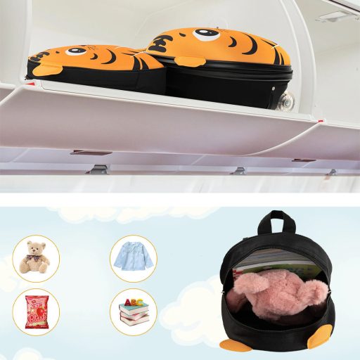 Sada kufříku a batohu pro děti na kolečkách, oranžová