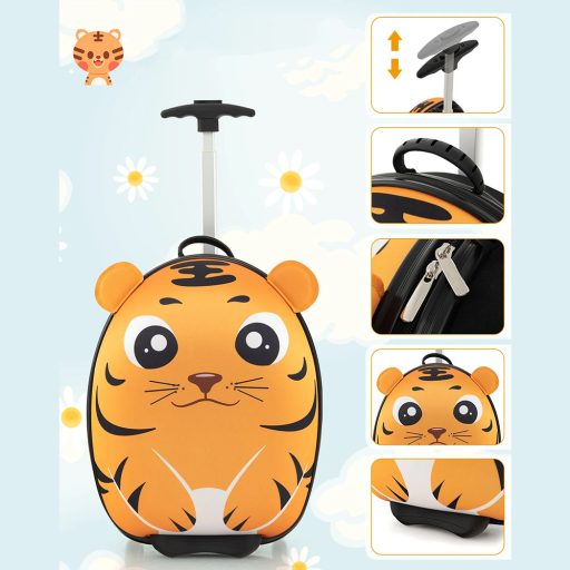 Sada kufříku a batohu pro děti na kolečkách, oranžová