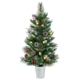   Ozdobený umělý vánoční stromeček s 20 teplými LED světly, 90 cm