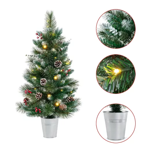 Ozdobený umělý vánoční stromeček s 20 teplými LED světly, 90 cm